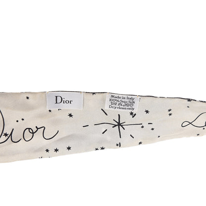 Christian Dior Silk Zodiac Capricorn Mitzah Scarf Black 3 of 4