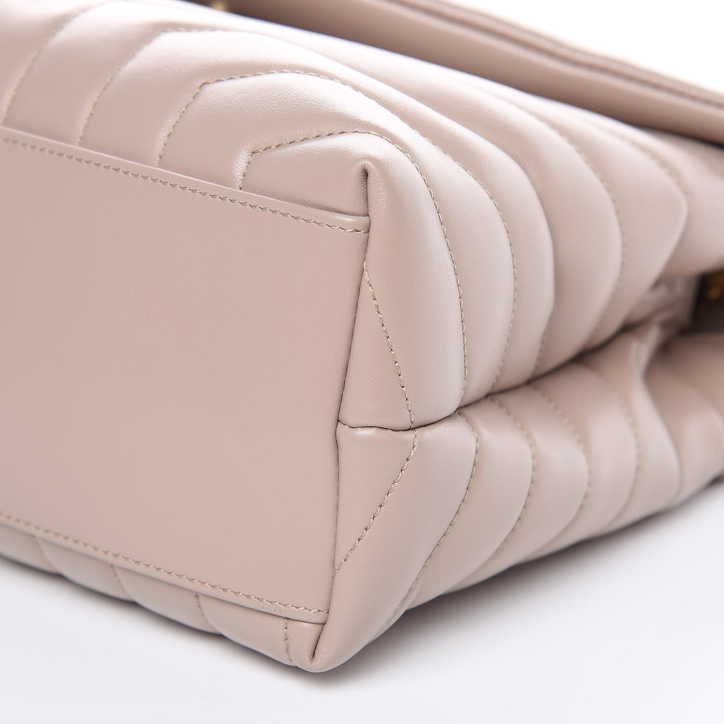 Calfskin Y Quilted Monogram Medium Loulou Chain Satchel Light Natural