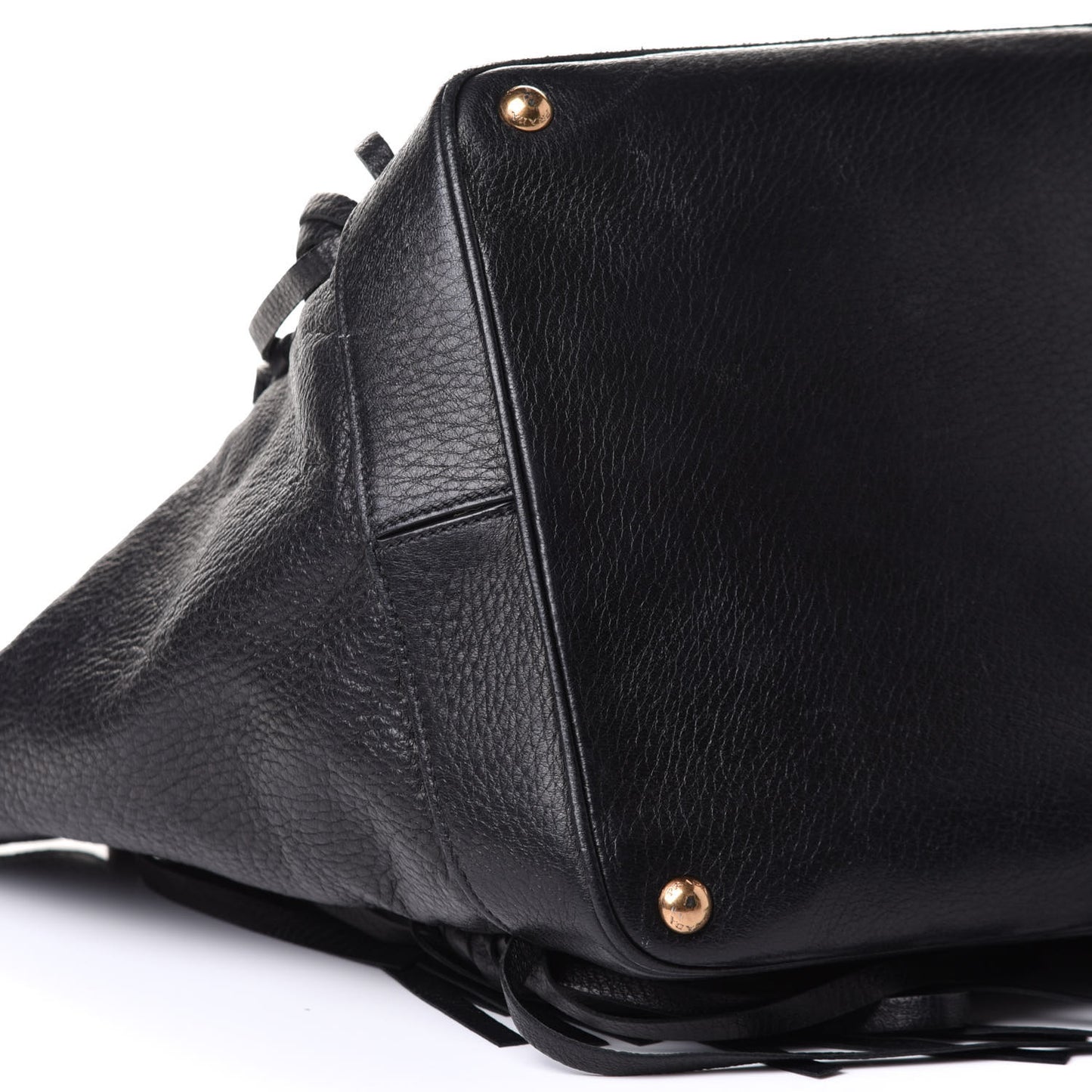 Cervo Deerskin Fringe Tote Black