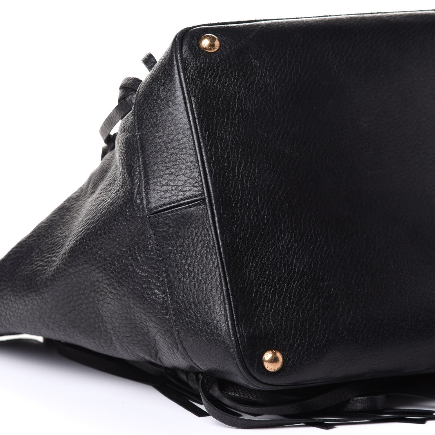 Prada Cervo Deerskin Fringe Tote Black 14 of 22