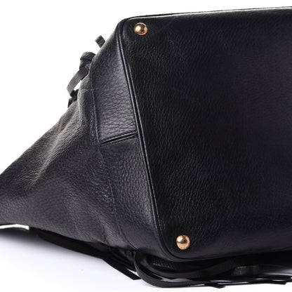 Prada Cervo Deerskin Fringe Tote Black 14 of 22