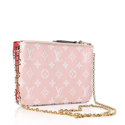 Louis Vuitton Monogram Giant Double Zip Pochette Rouge 3 of 11