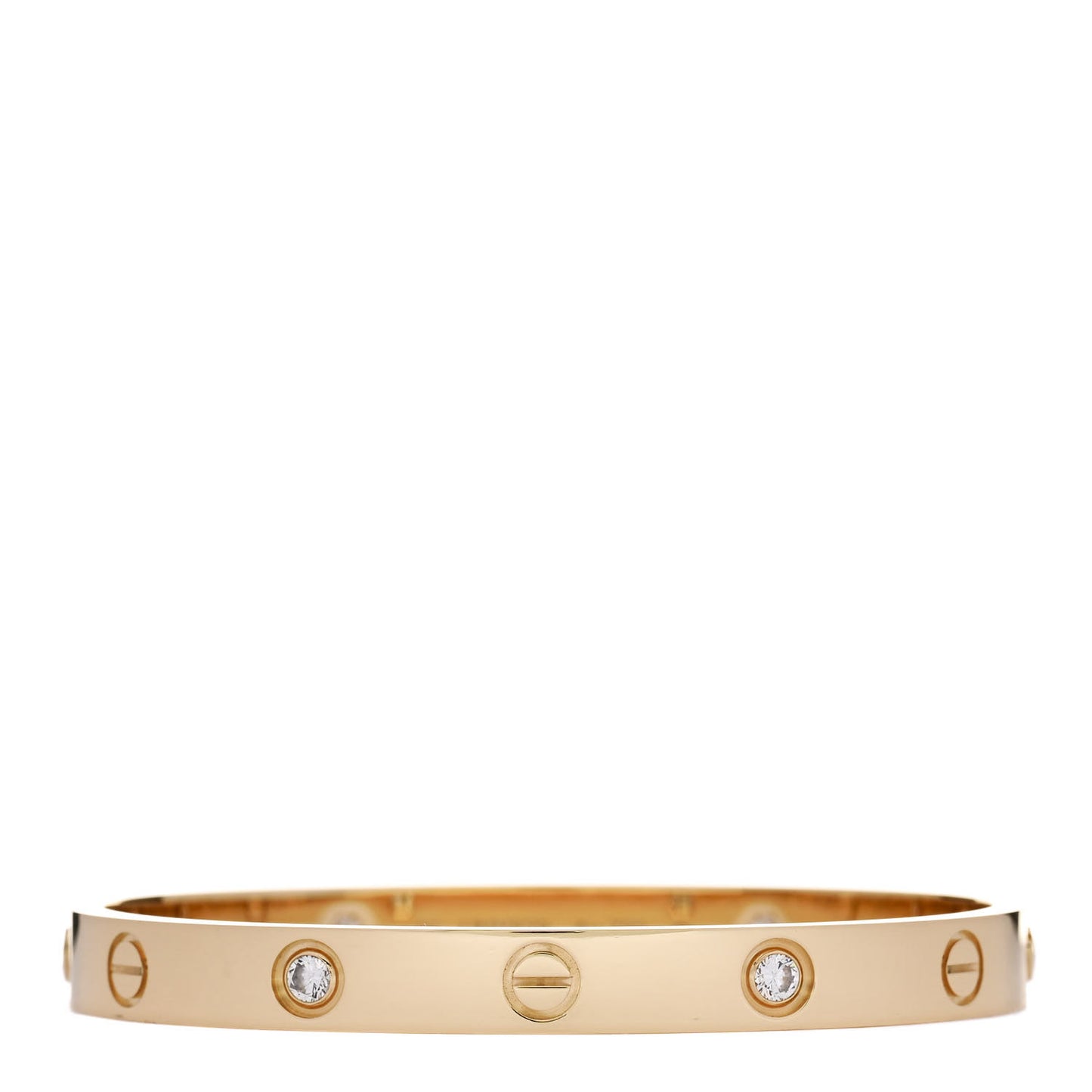 18K Yellow Gold 4 Diamond LOVE Bracelet 16