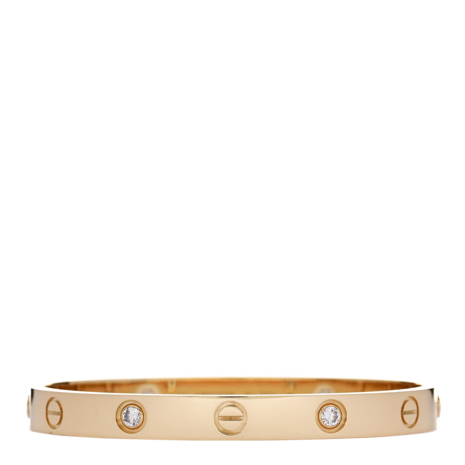Cartier 18K Yellow Gold 4 Diamond LOVE Bracelet 16 1 of 9