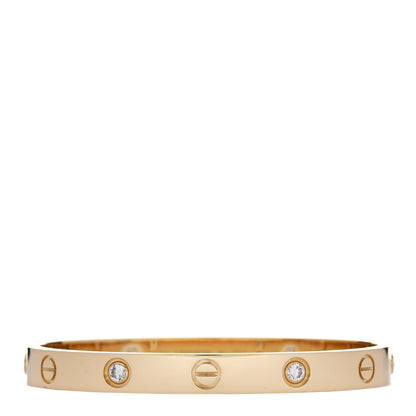Cartier 18K Yellow Gold 4 Diamond LOVE Bracelet 16 1 of 9