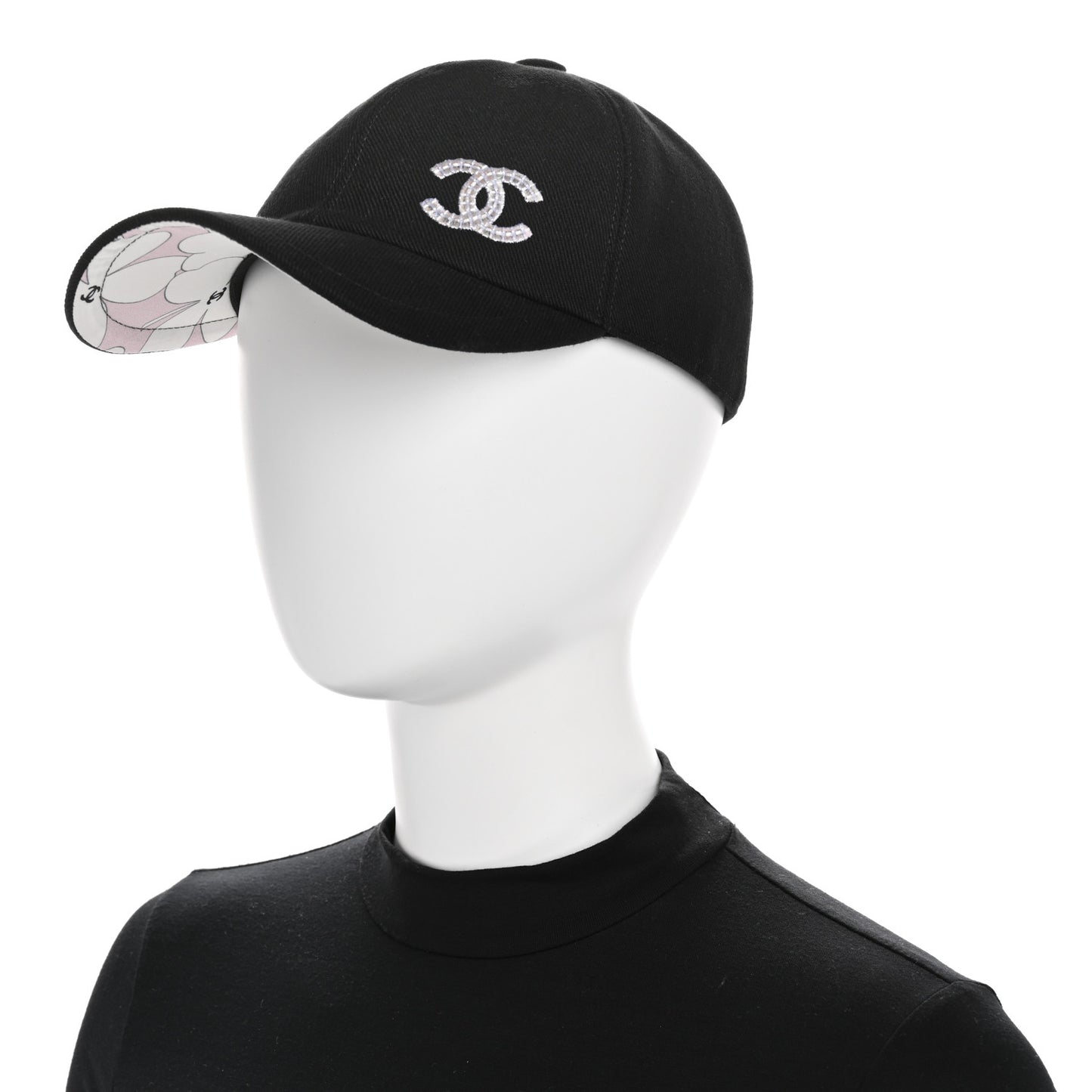 Cotton Sequin CC Cap Hat Black