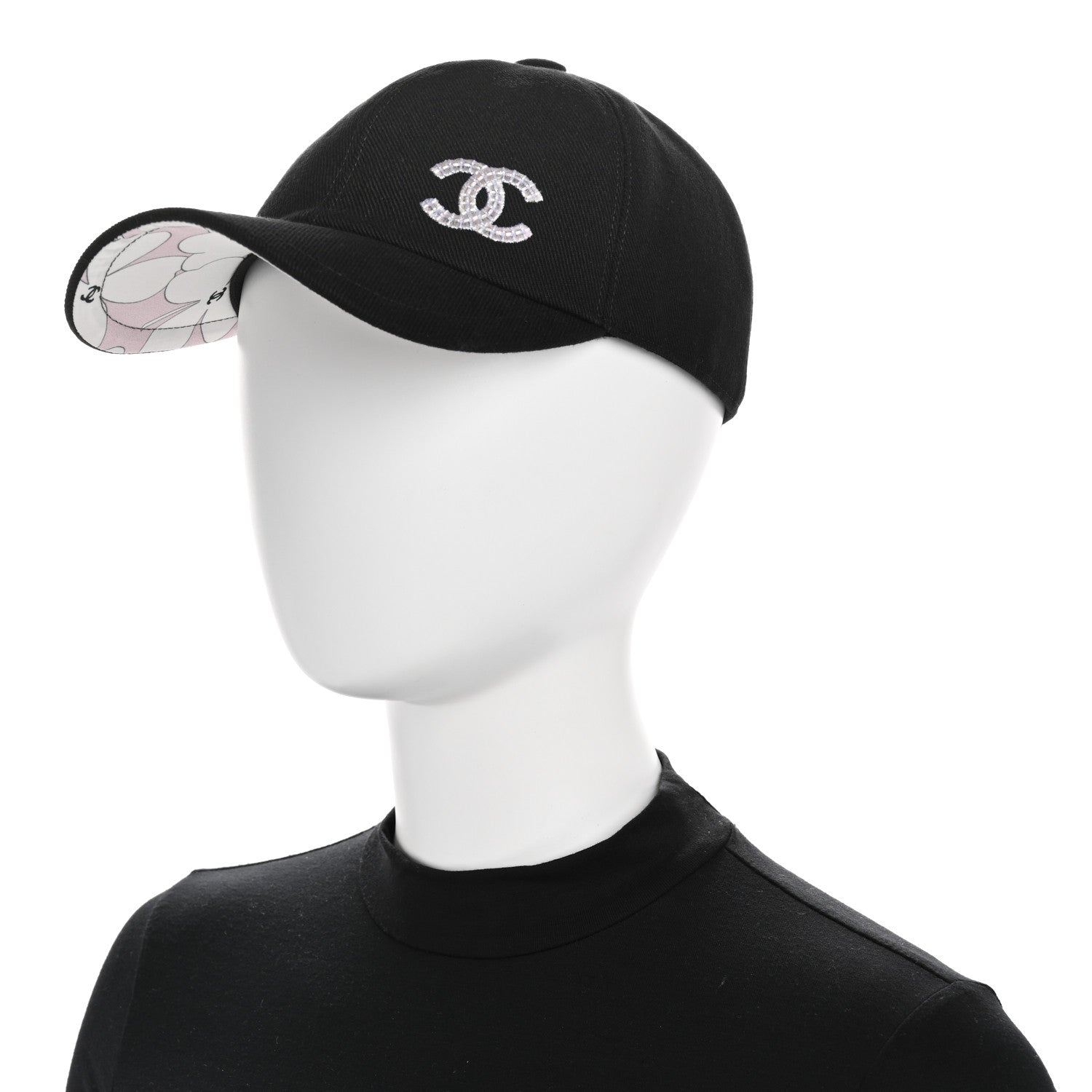 Chanel Cotton Sequin CC Cap Hat Black 2 of 9