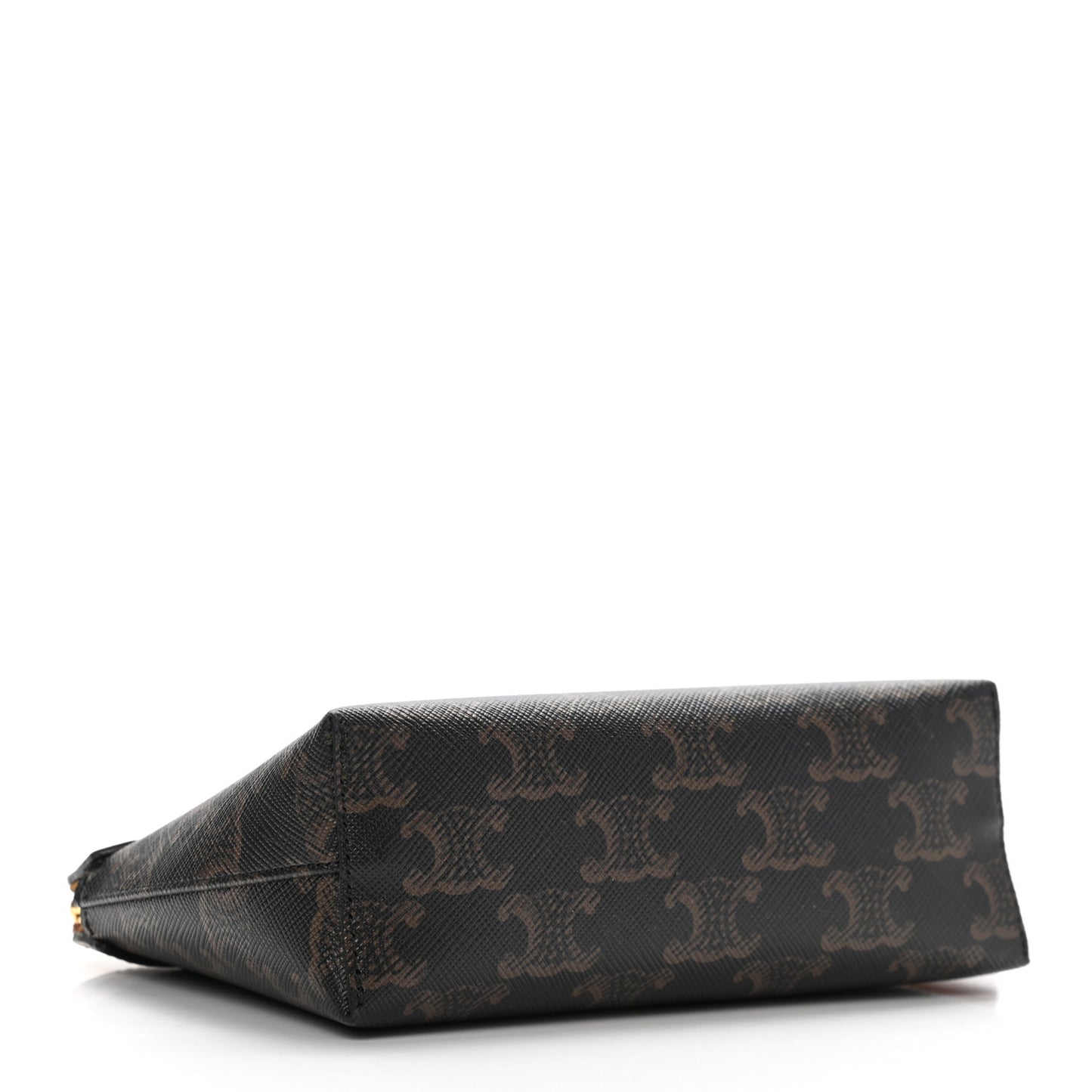 Triomphe Canvas Calfskin Small Zipped Pouch Tan