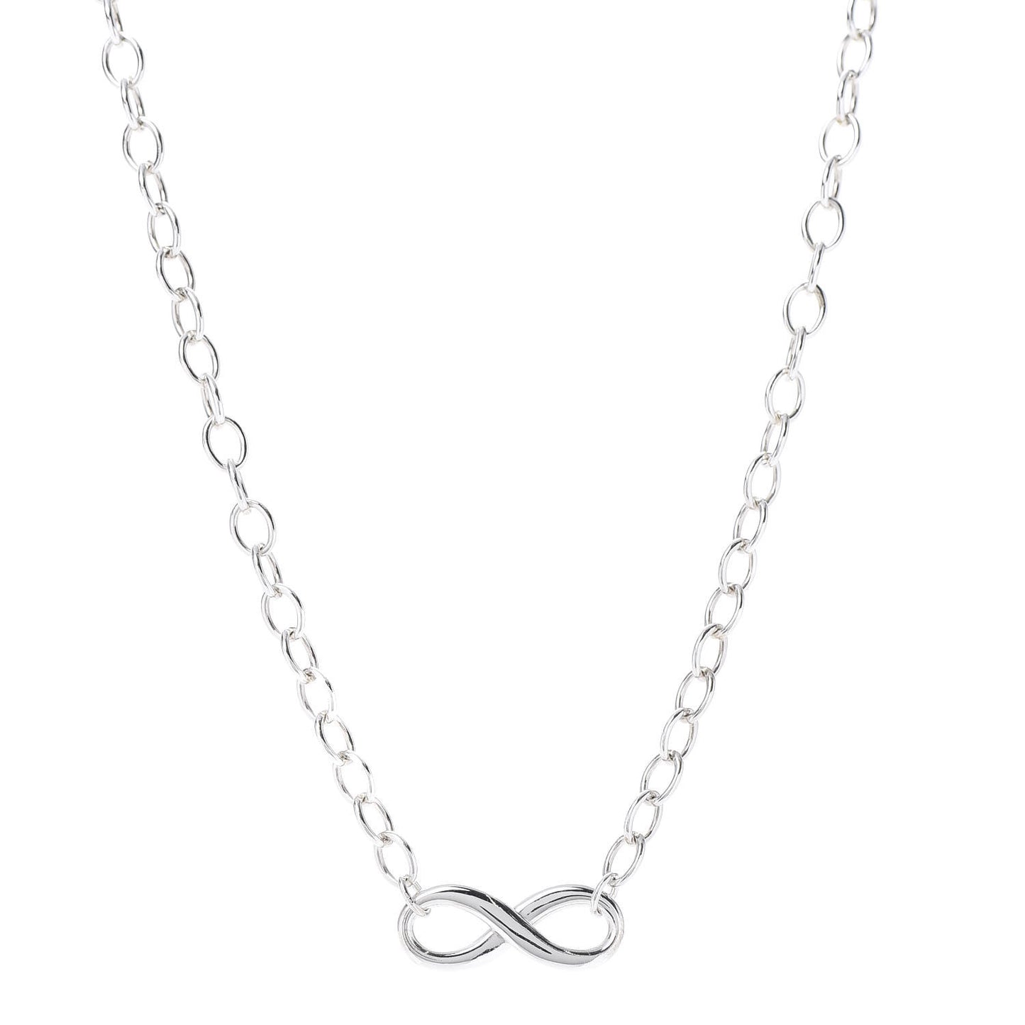 Sterling Silver Narrow Infinity Link Necklace