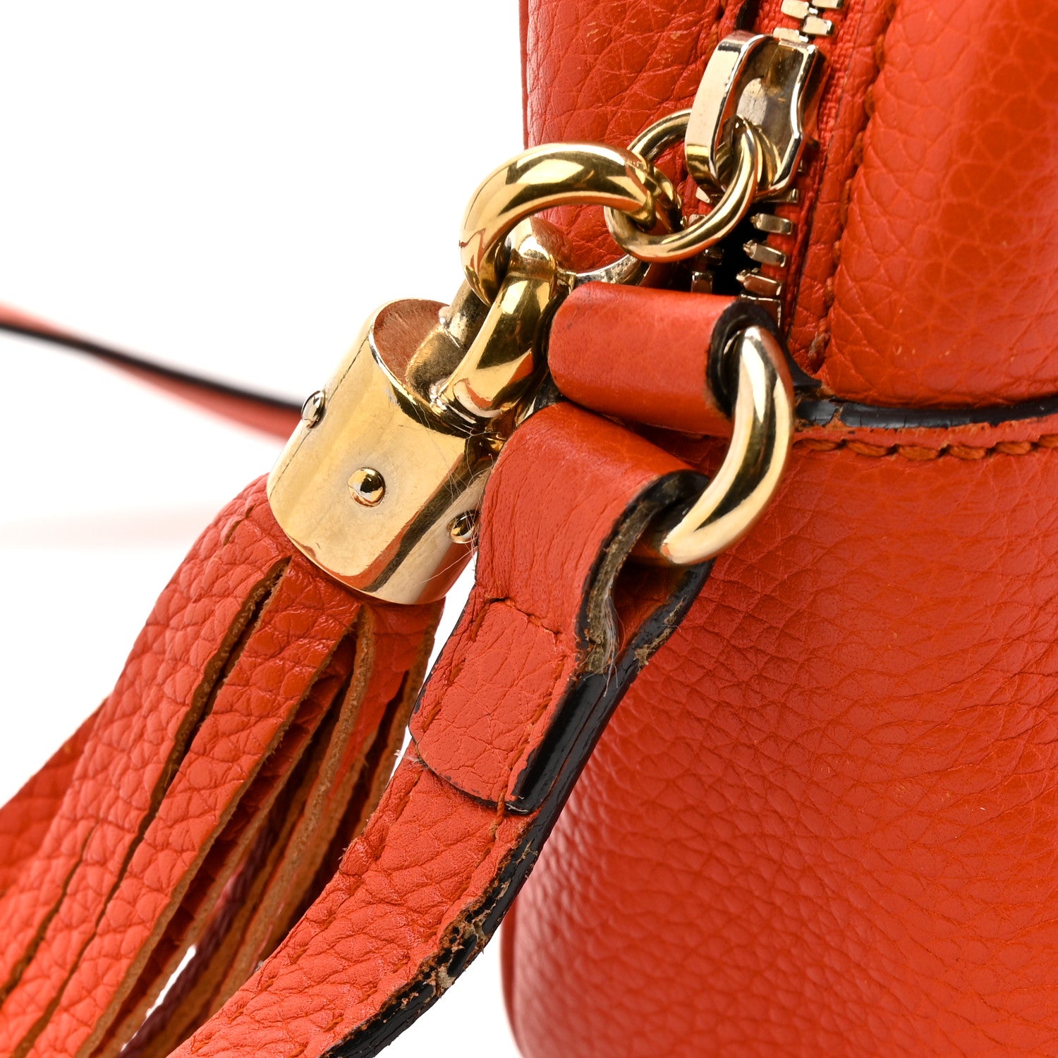 Gucci Pebbled Calfskin Small Soho Disco Bag Sun Orange 16 of 16