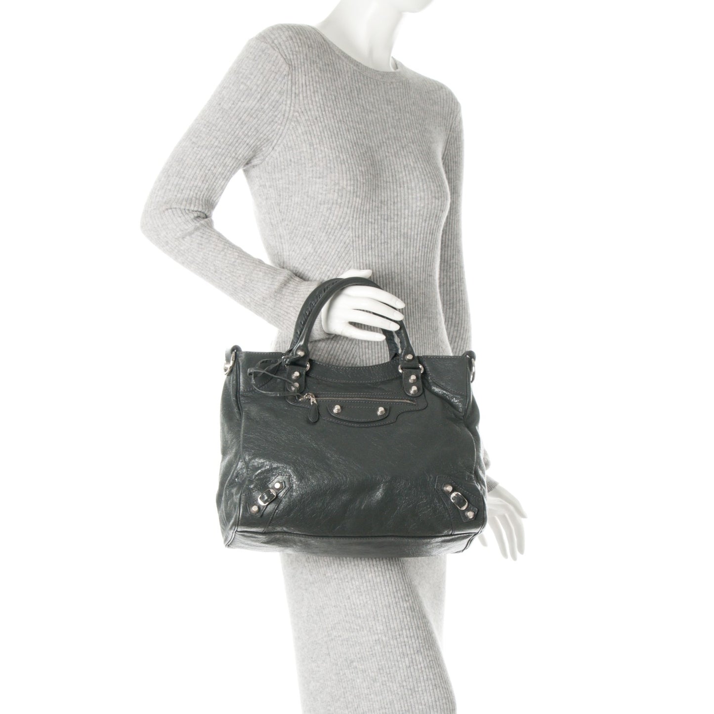 Agneau Giant 12 Silver Hardware Velo Gris Fossile Anthracite