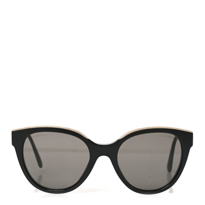 Chanel Acetate CC Butterfly Sunglasses 5414-A Black Beige 2 of 7