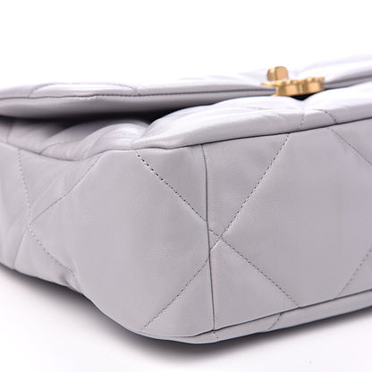 Chanel Goatskin Quilted Large 19 Flap Grey 8 of 11