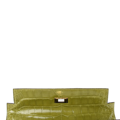 Hermes Shiny Alligator Kelly Sellier 32 Vert Chartreuse 17 of 40