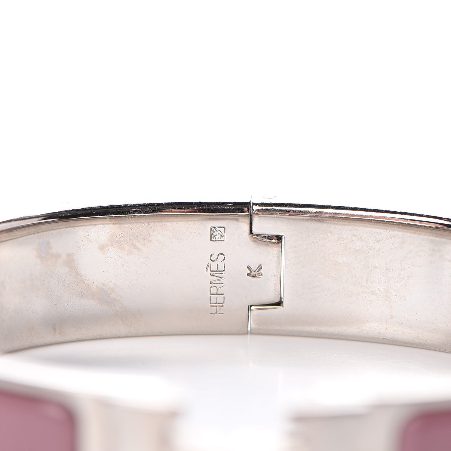 Hermes Enamel Narrow Clic Clac H Bracelet PM Bois De Rose 4 of 4