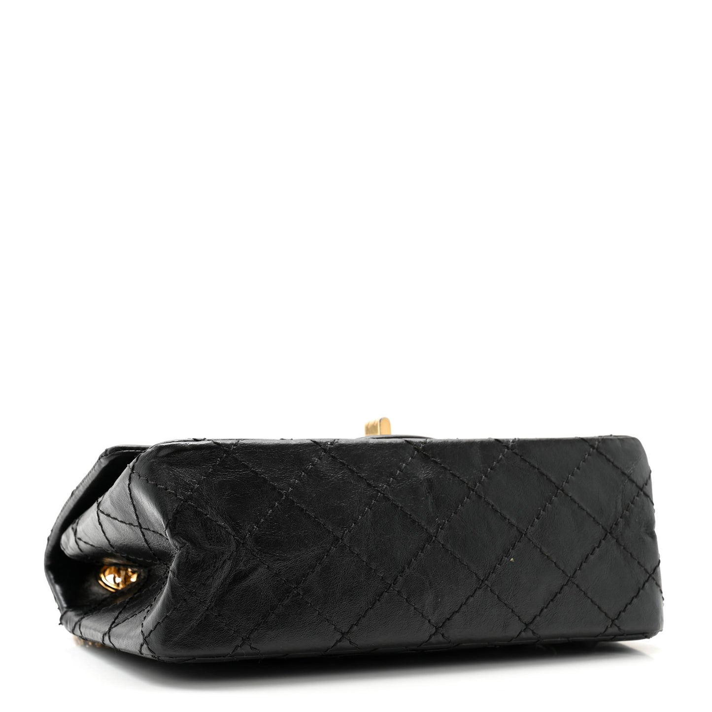 Aged Calfskin Quilted 2.55 Reissue Mini Flap Black