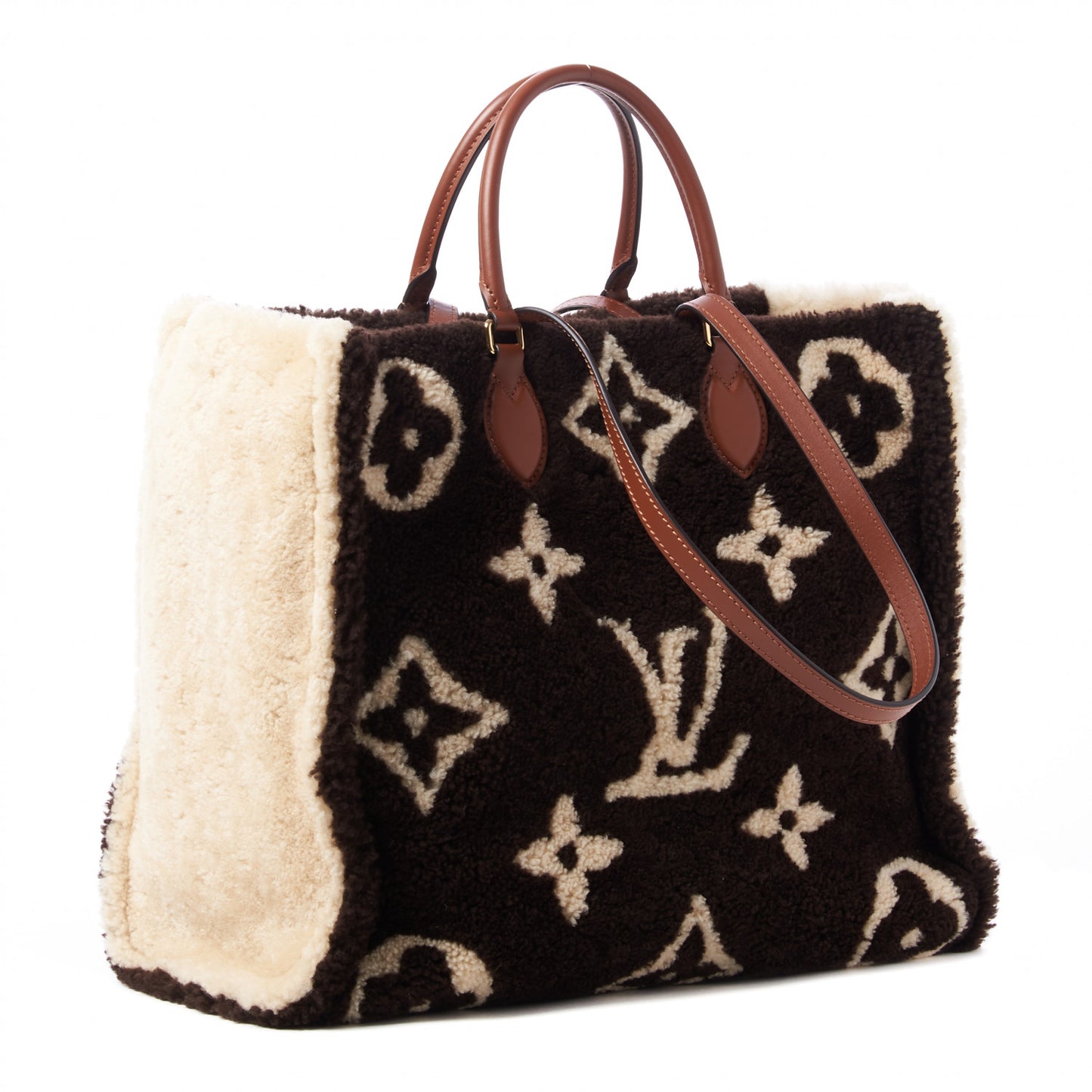Shearling Monogram Giant Teddy Onthego GM Black White