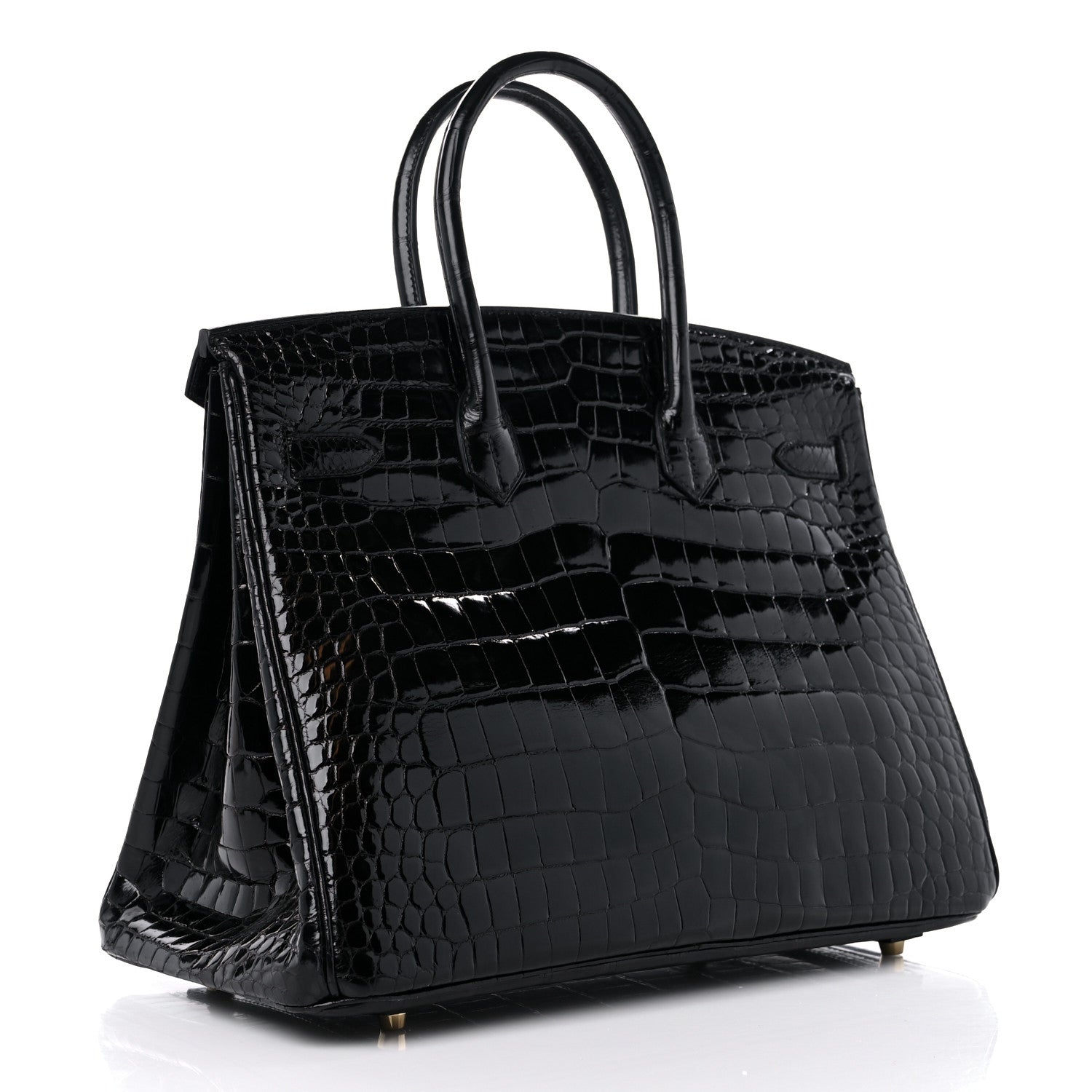 Hermes Shiny Porosus Crocodile Birkin 35 Black 3 of 10