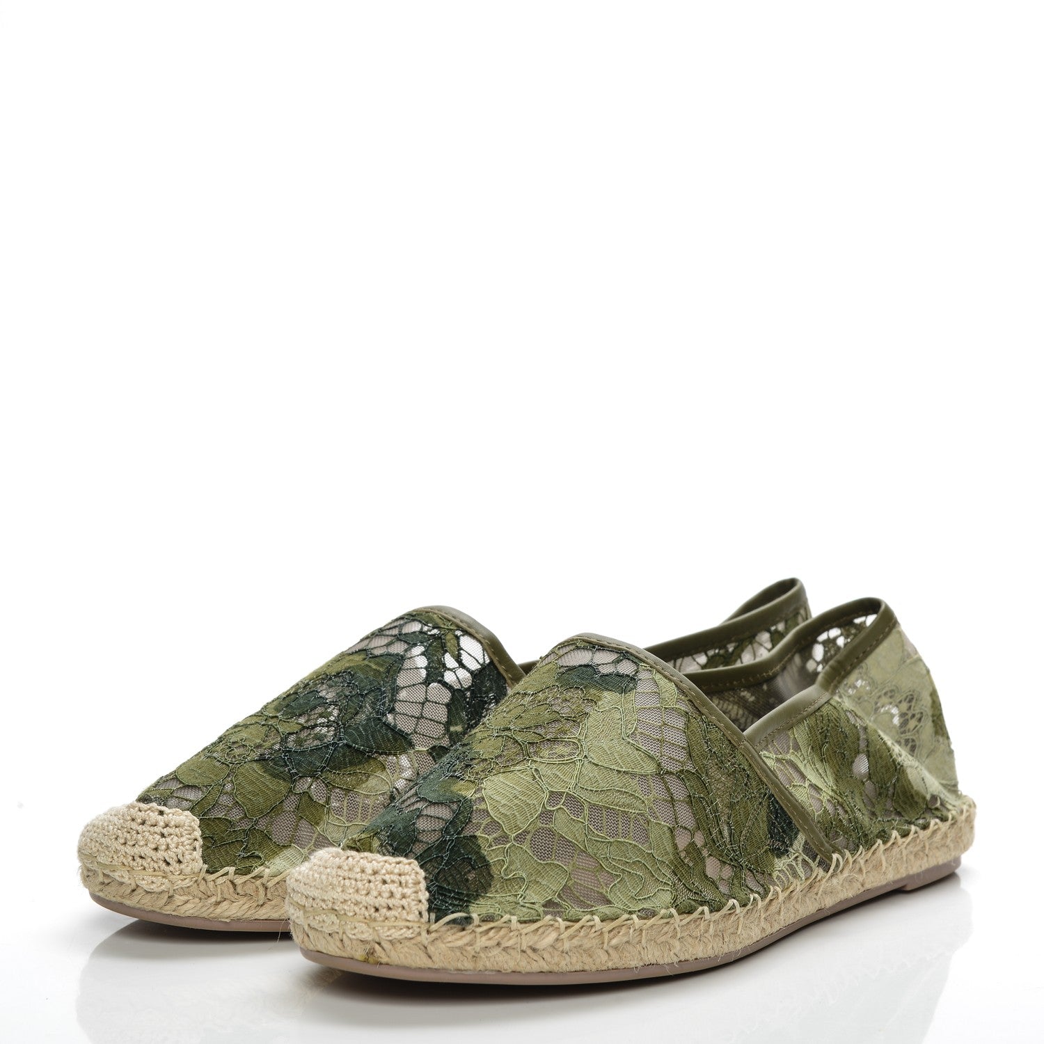 Valentino Garavani Lace Espadrilles 39 Green 3 of 8