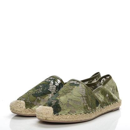 Valentino Garavani Lace Espadrilles 39 Green 3 of 8