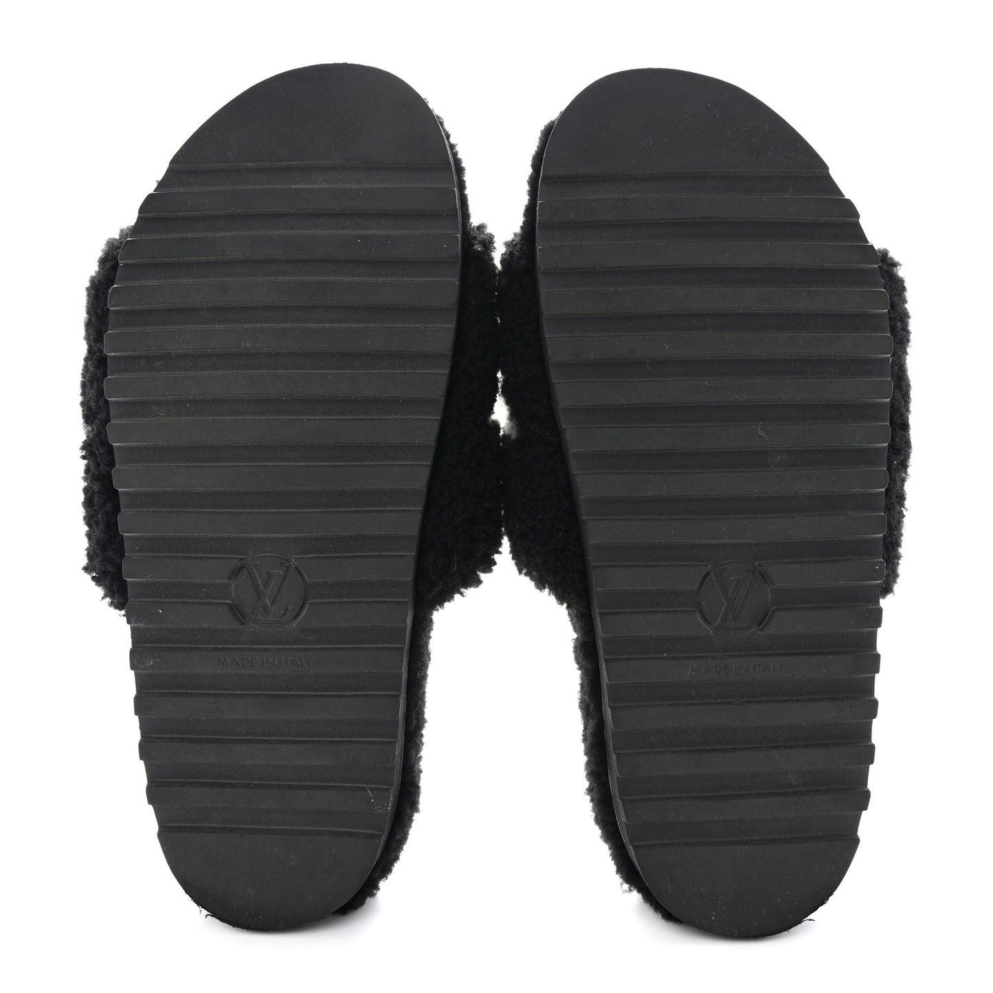 Shearling Magnetic Flat Mule 38 Black