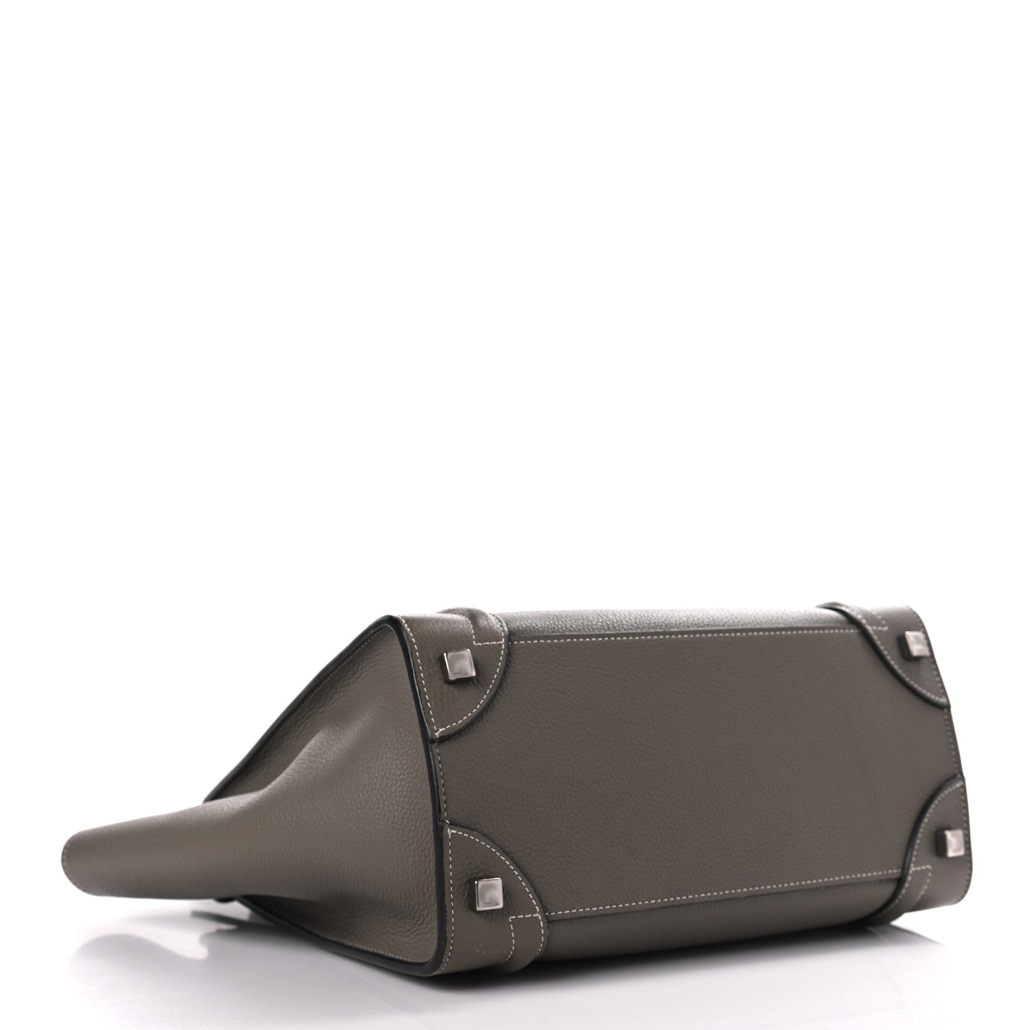 Celine Drummed Calfskin Micro Luggage Souris 4 of 10