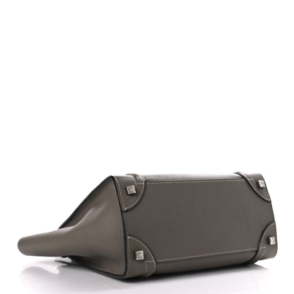 Celine Drummed Calfskin Micro Luggage Souris 4 of 10