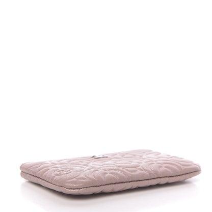 Chanel Goatskin Camellia Embossed Cosmetic Pouch Light Pink 4 of 9