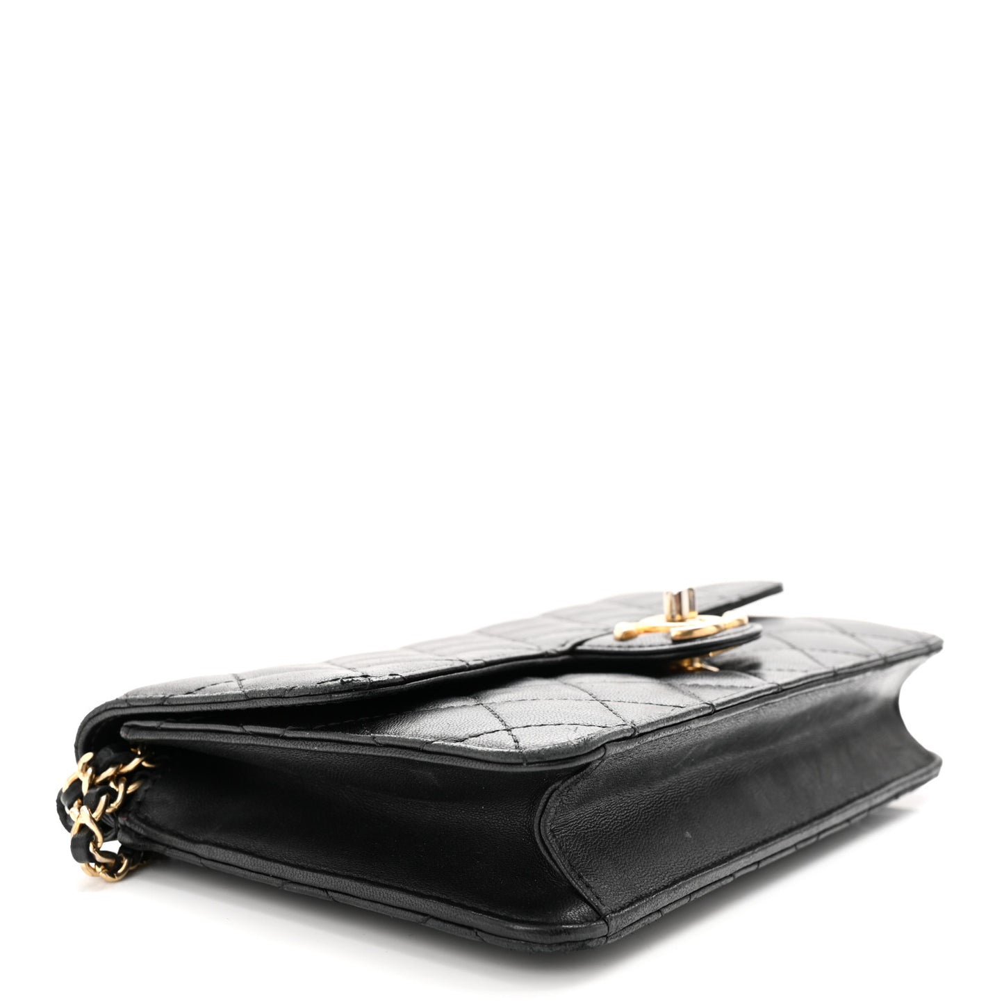 Lambskin Quilted Medium Crossing Times Flap Black