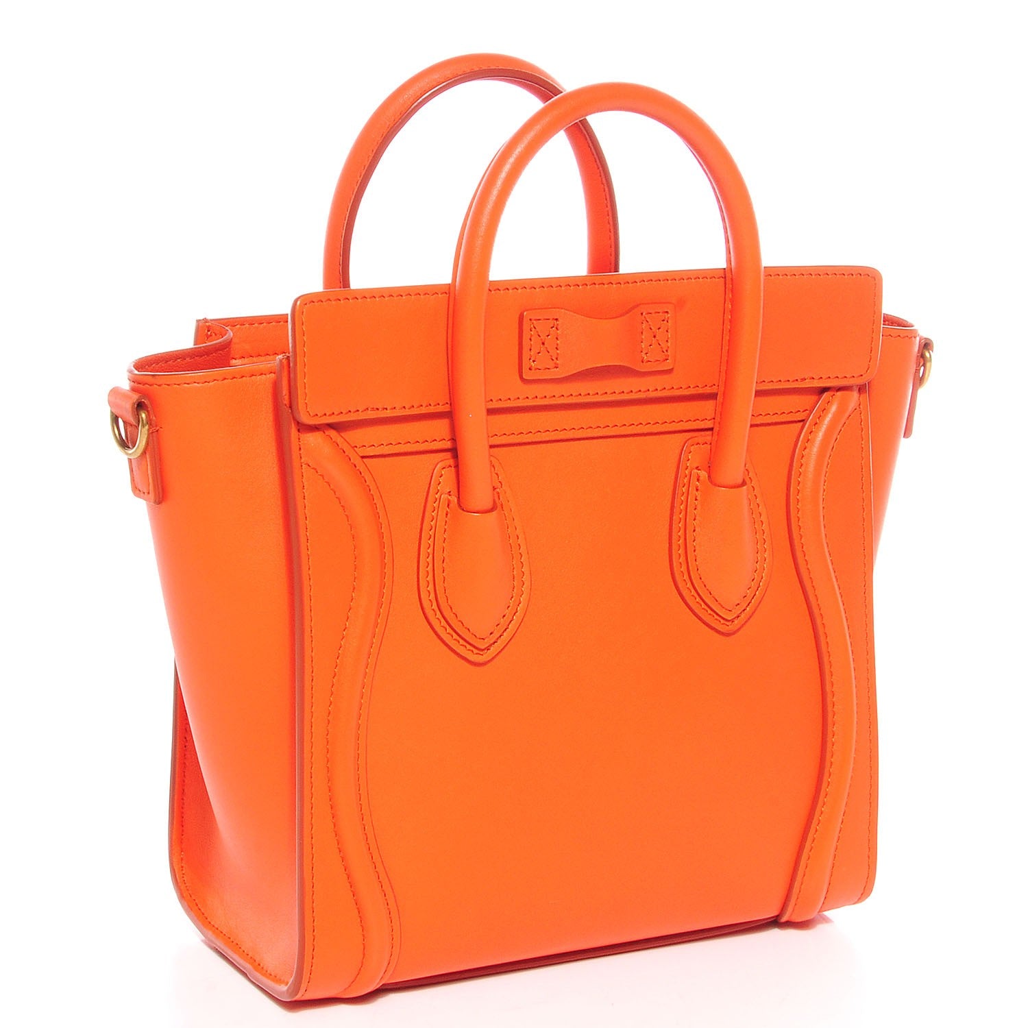 Celine Smooth Calfskin Nano Luggage Burnt Orange 3 of 8