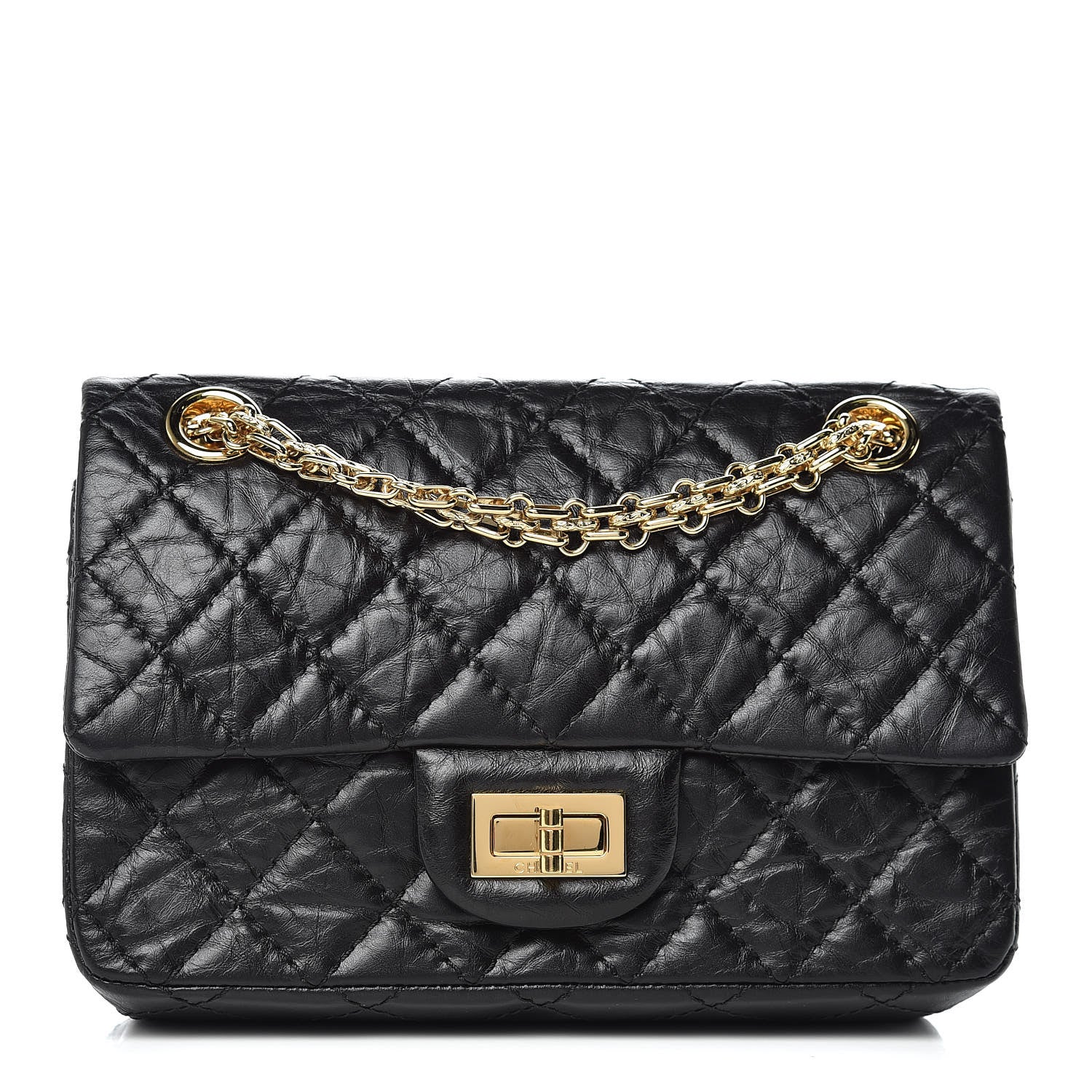 Chanel Aged Calfskin Quilted 2.55 Reissue Mini Flap Black 1 of 12