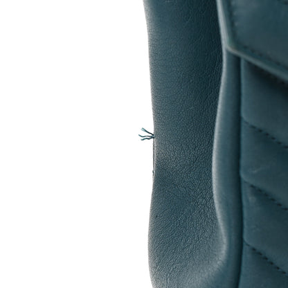 Saint Laurent Sheepskin Matelasse Chevron Monogram Medium College Bag Petrol Green 10 of 14