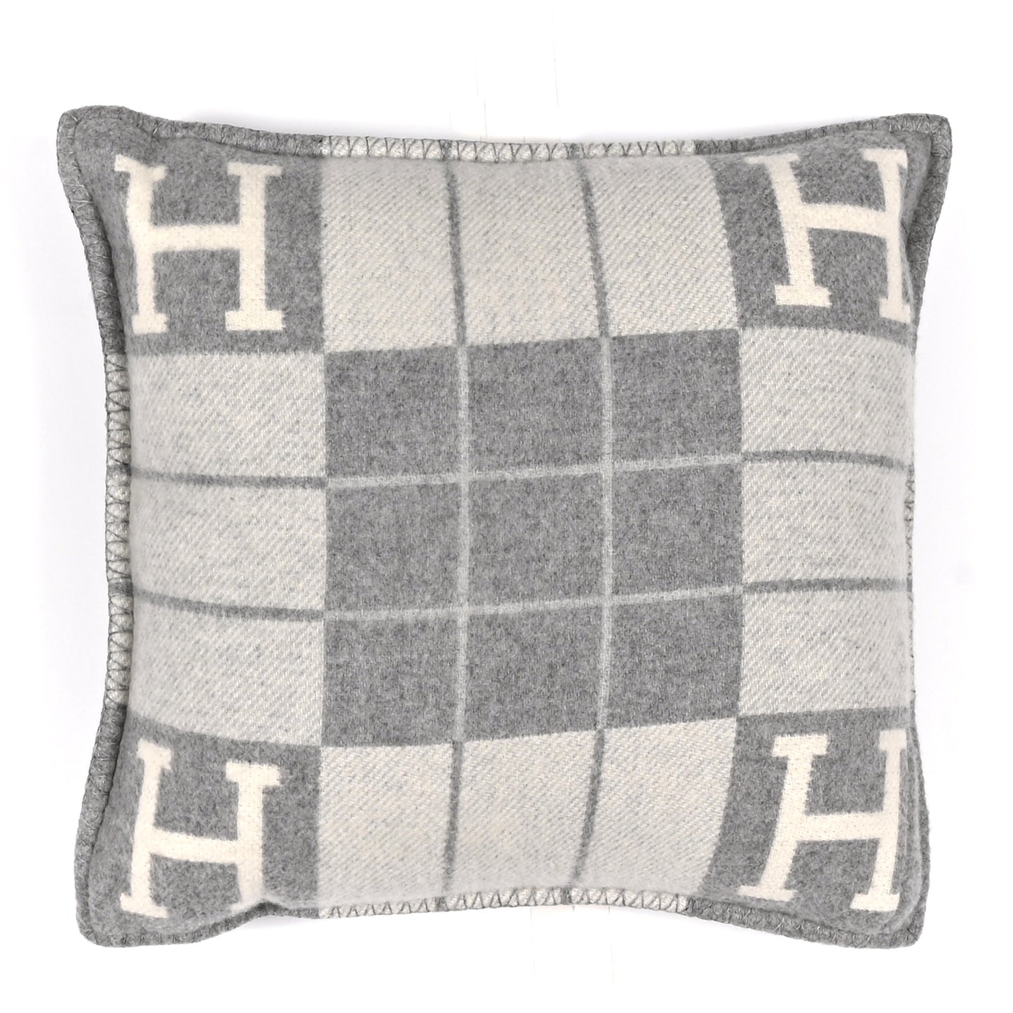 Wool Cashmere Avalon III Pillow PM Ecru Gris Clair