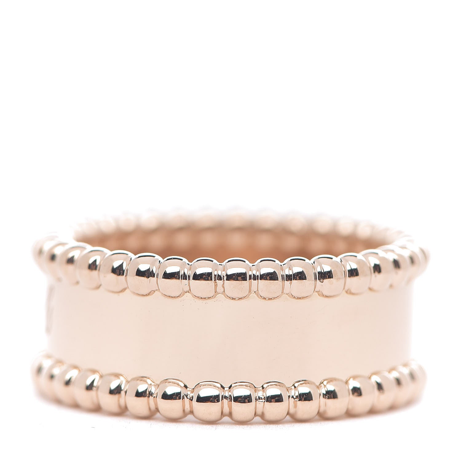 Van Cleef & Arpels 18K Rose Gold Perlee Signature Ring 50 5.25 3 of 5
