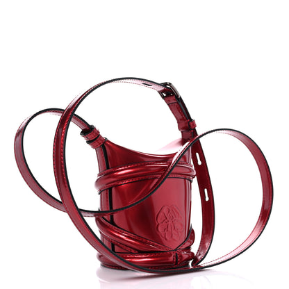 Alexander McQueen Metallic Calfskin The Curve Mini Shoulder Bag Red 3 of 10