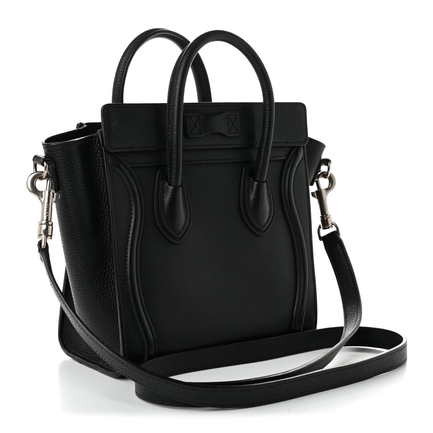 Drummed Calfskin Nano Luggage Black