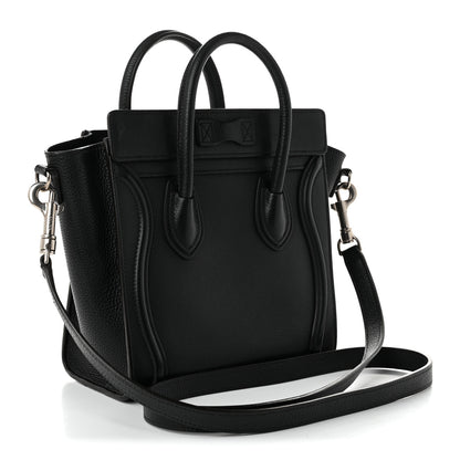Celine Drummed Calfskin Nano Luggage Black 3 of 11