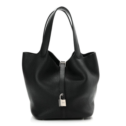 Hermes Taurillon Clemence Picotin Lock 22 MM Black 1 of 11