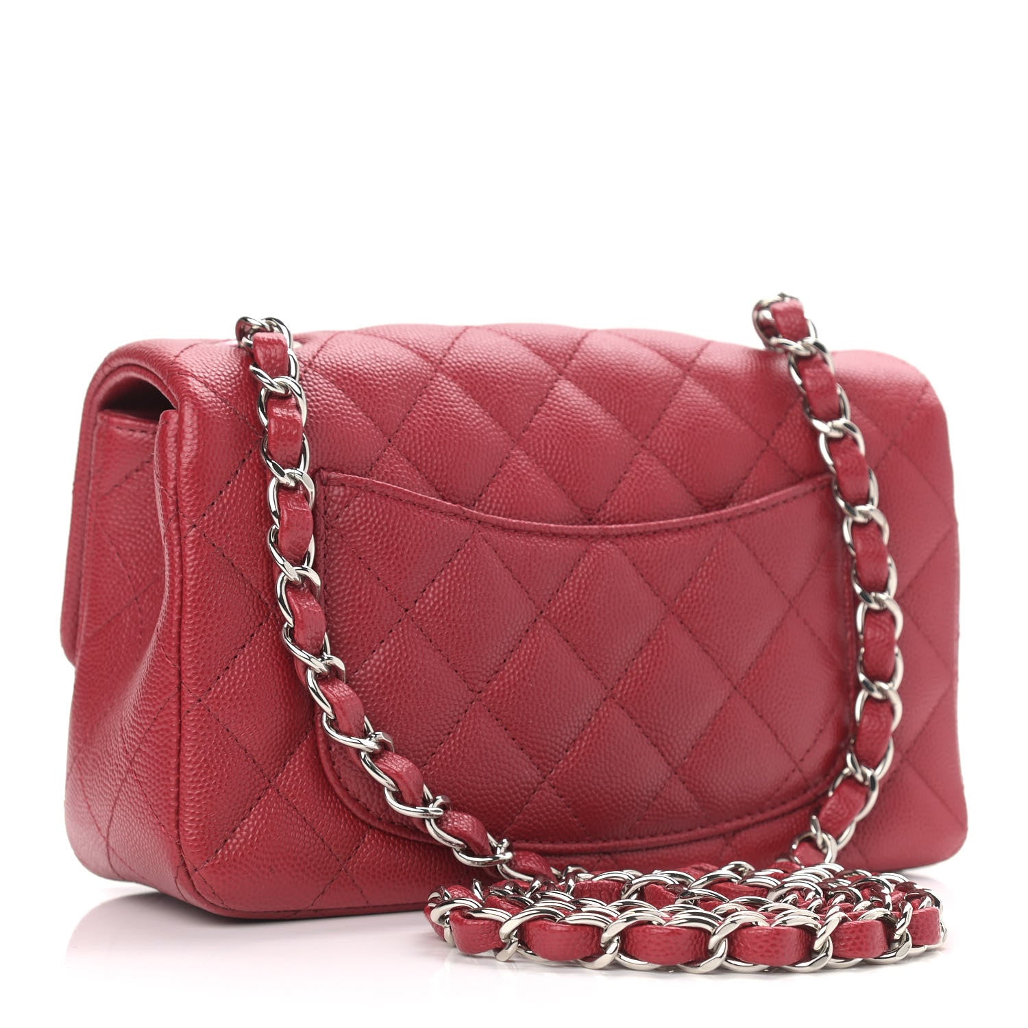 Chanel Caviar Quilted Mini Rectangular Flap Red 2 of 11