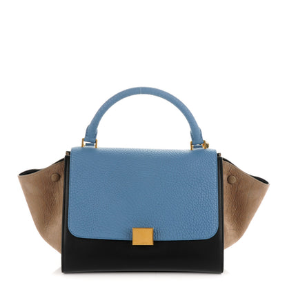 Celine Bullhide Calfskin Grained Nubuck Small Tri-Color Trapeze Medium Blue 1 of 7