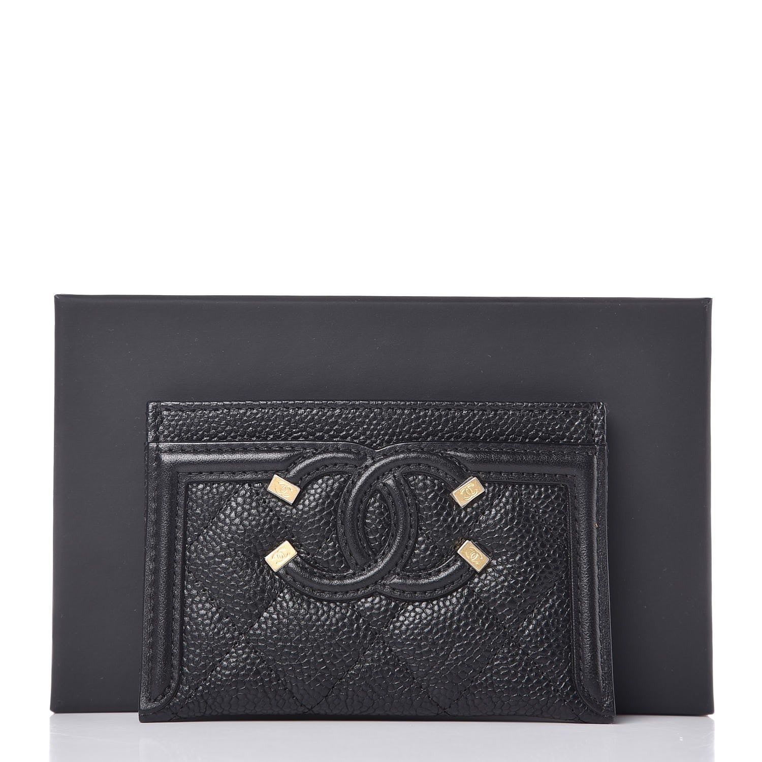 Chanel Caviar Quilted Filigree Card Holder Black 8 of 8