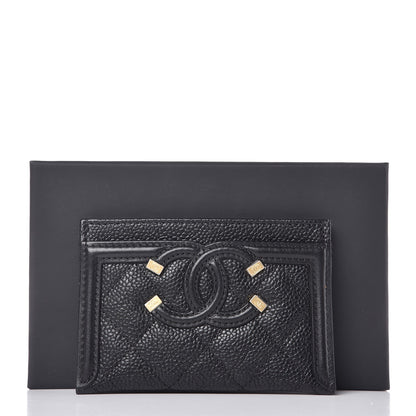 Chanel Caviar Quilted Filigree Card Holder Black 8 of 8