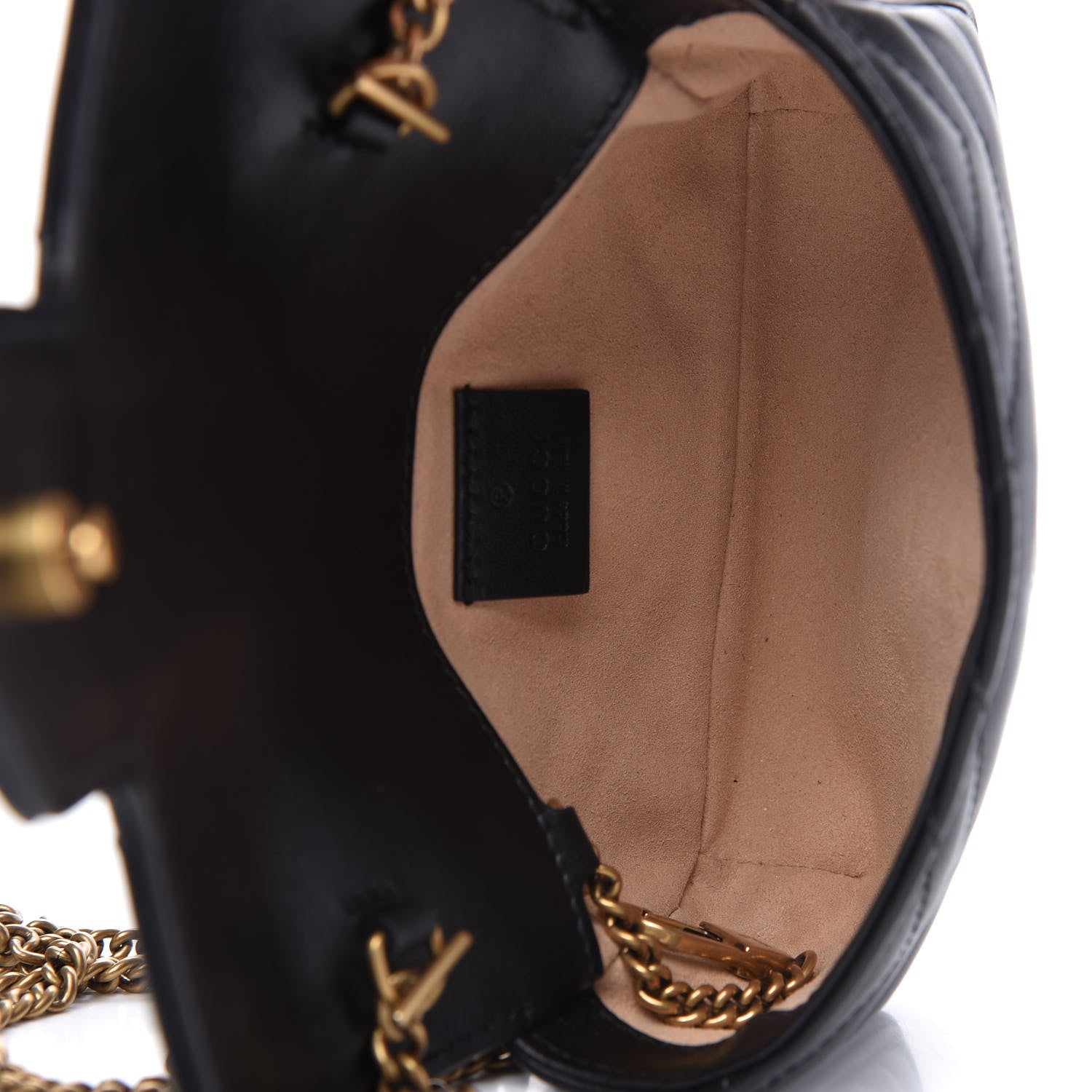 Gucci Calfskin Matelasse Super Mini GG Marmont Shoulder Bag Black 5 of 11