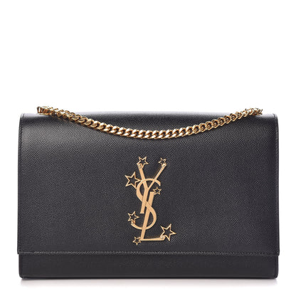 Saint Laurent Grain De Poudre Star Monogram Kate Satchel Black 1 of 10