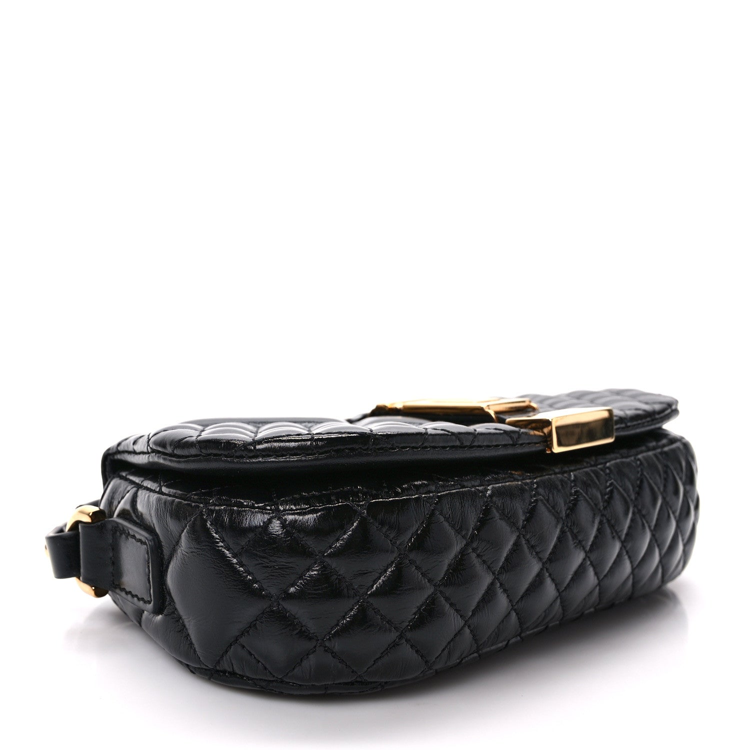 Versace Calfskin Quilted Mini Greca Goddess Shoulder Bag Black 4 of 8