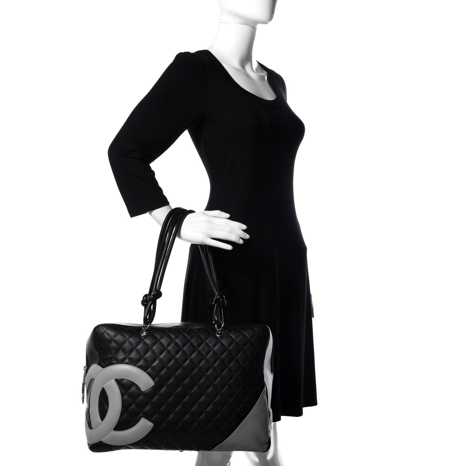 Chanel Calfskin Quilted Large Cambon Bag Black 2 of 10