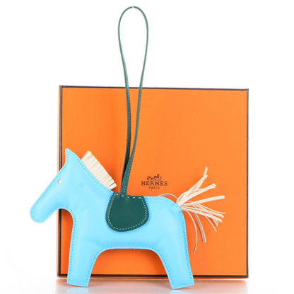 Hermes Milo Lambskin Grigri Rodeo Horse Bag Charm GM Celeste Malachite Craie 3 of 3
