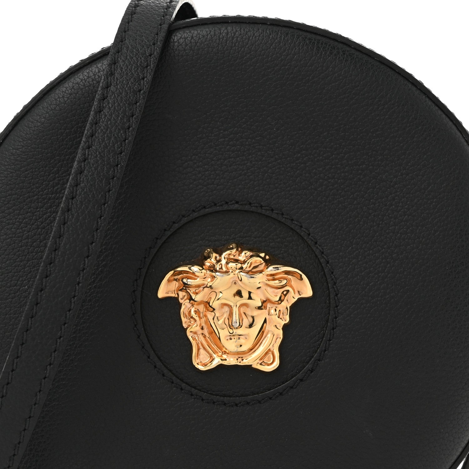 Versace Calfskin La Medusa Round Camera Bag Black 7 of 9