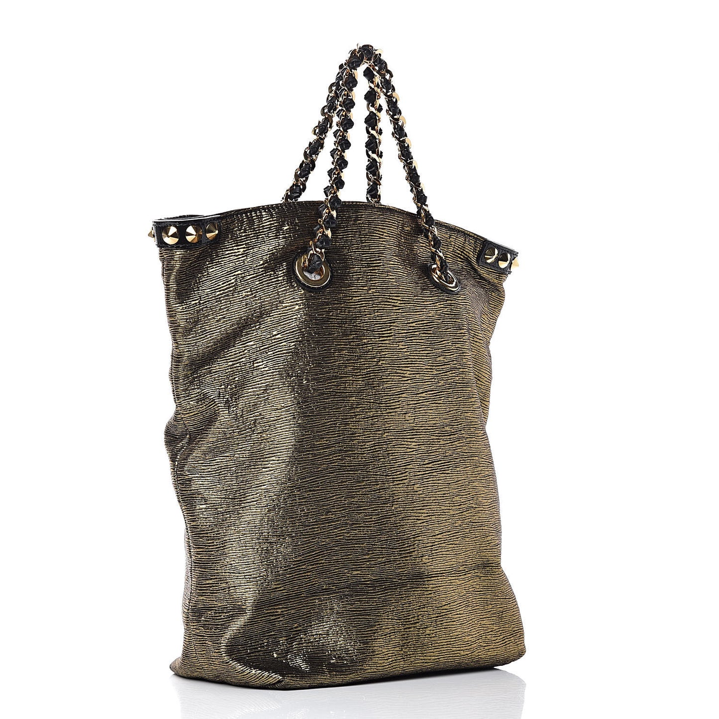 Metallic Jacquard Double Jeu Tote Gold