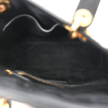 Christian Dior Crinkled Patent Cannage Small Lucky Badges My Lady Dior Black 5 of 11